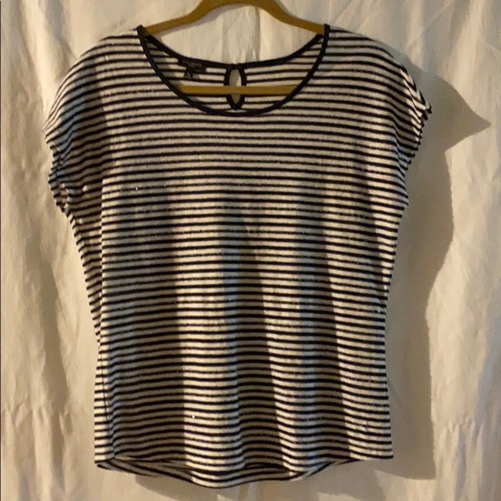 Navy & cream stripe top